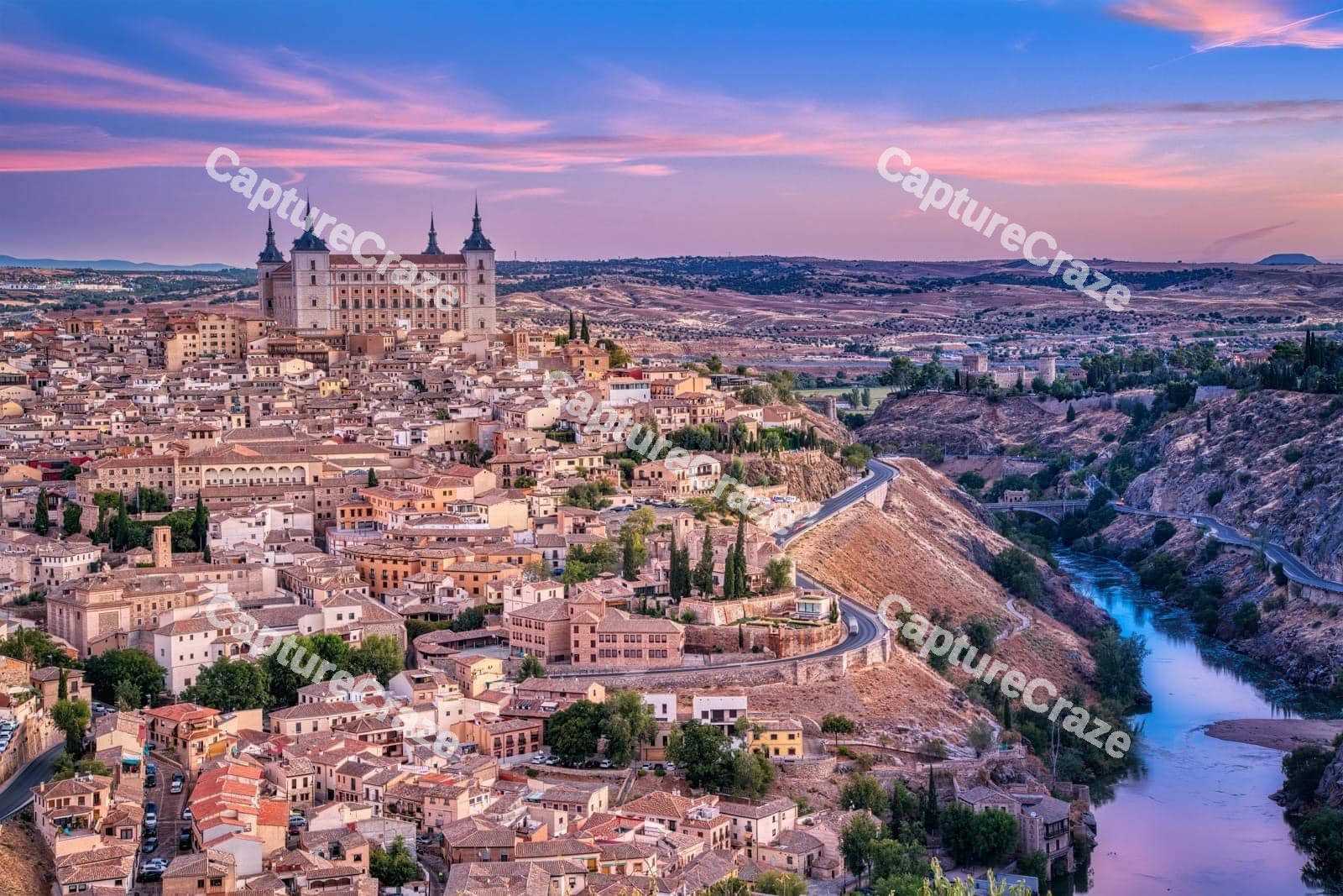 The old city of Toledo at sunset
